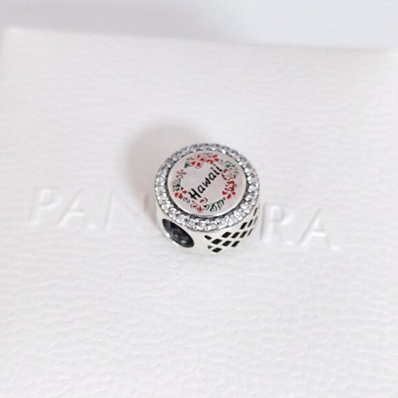Pandora Hawaii Plumeria Wreath Exclusive Bead Charm S925 Silver with box - Picture 4 of 8